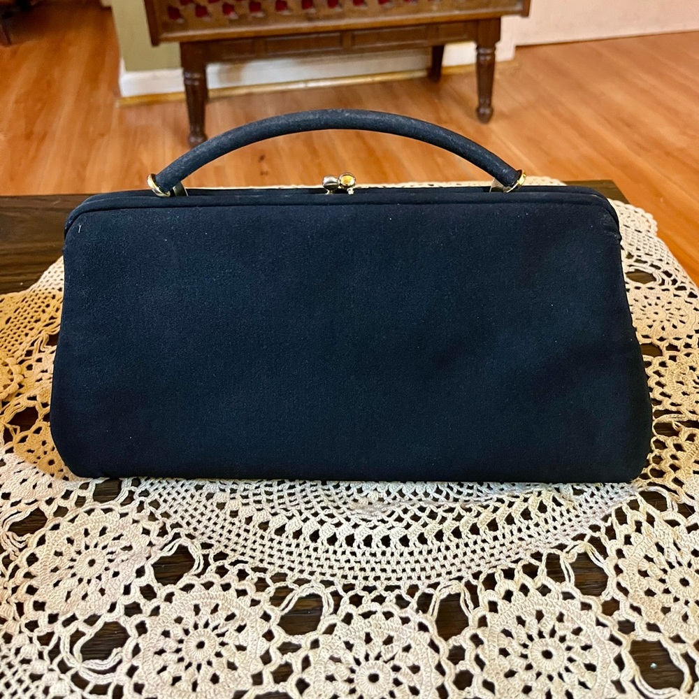 Vintage HL Harry Levine Black  Evening Purse Clutch With Coin Purse Made in USA